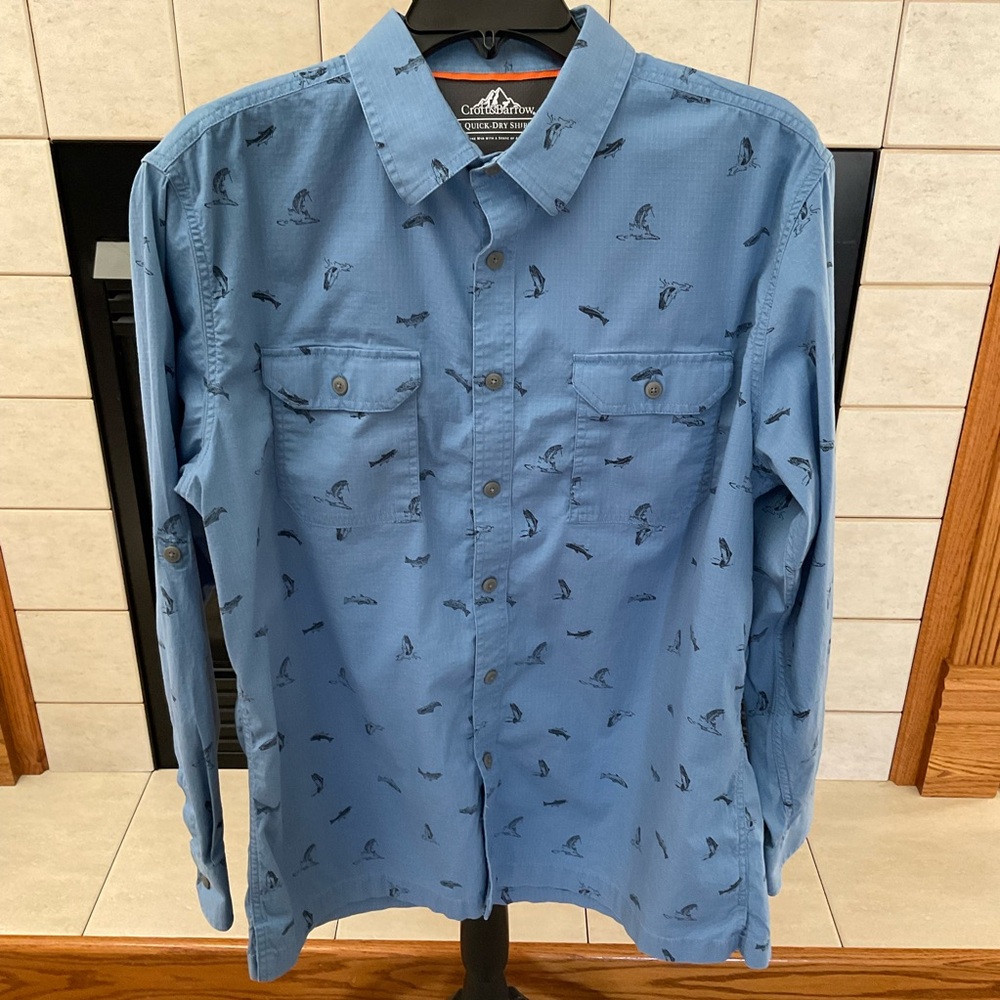 Croft & Barrow Quick-Dry, Long-Sleeve, Fisherman Men’s Shirt, Sz L